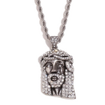 Load image into Gallery viewer, ICED BAGUETTE JESUS PENDANT WITH TWIST CHAIN