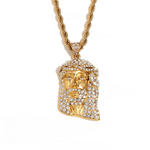 Load image into Gallery viewer, ICED BAGUETTE JESUS PENDANT WITH TWIST CHAIN