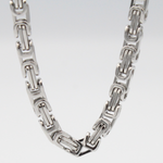 Load image into Gallery viewer, 5MM BYZANTINE CHAIN NECKLACE — 18” 18K GOLD PLATED STAINLESS STEEL