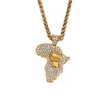 Load image into Gallery viewer, FIST POWER IN AFRICAN PENDANT WITH TWIST CHAIN