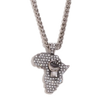 Load image into Gallery viewer, FIST POWER IN AFRICAN PENDANT WITH TWIST CHAIN