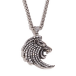 Load image into Gallery viewer, MAJESTIC ROARING LION HEAD PENDANT WITH TWIST CHAIN