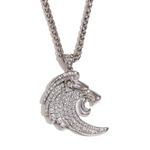 Load image into Gallery viewer, MAJESTIC ROARING LION HEAD PENDANT WITH TWIST CHAIN