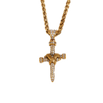 Load image into Gallery viewer, NAIL CROSS FAITH PENDANT WITH TWIST CHAIN