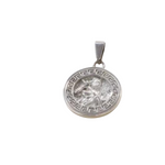 Load image into Gallery viewer, GREEK SPARTAN ENGRAVED COIN STAINLESS STEEL PENDANT
