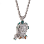 Load image into Gallery viewer, JOKER POKER FACE PENDANT WITH TWIST CHAIN
