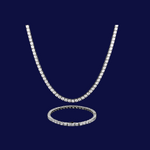 Load image into Gallery viewer, SILVER TENNIS CHAIN WITH MOISSANITE STONES - 4MM
