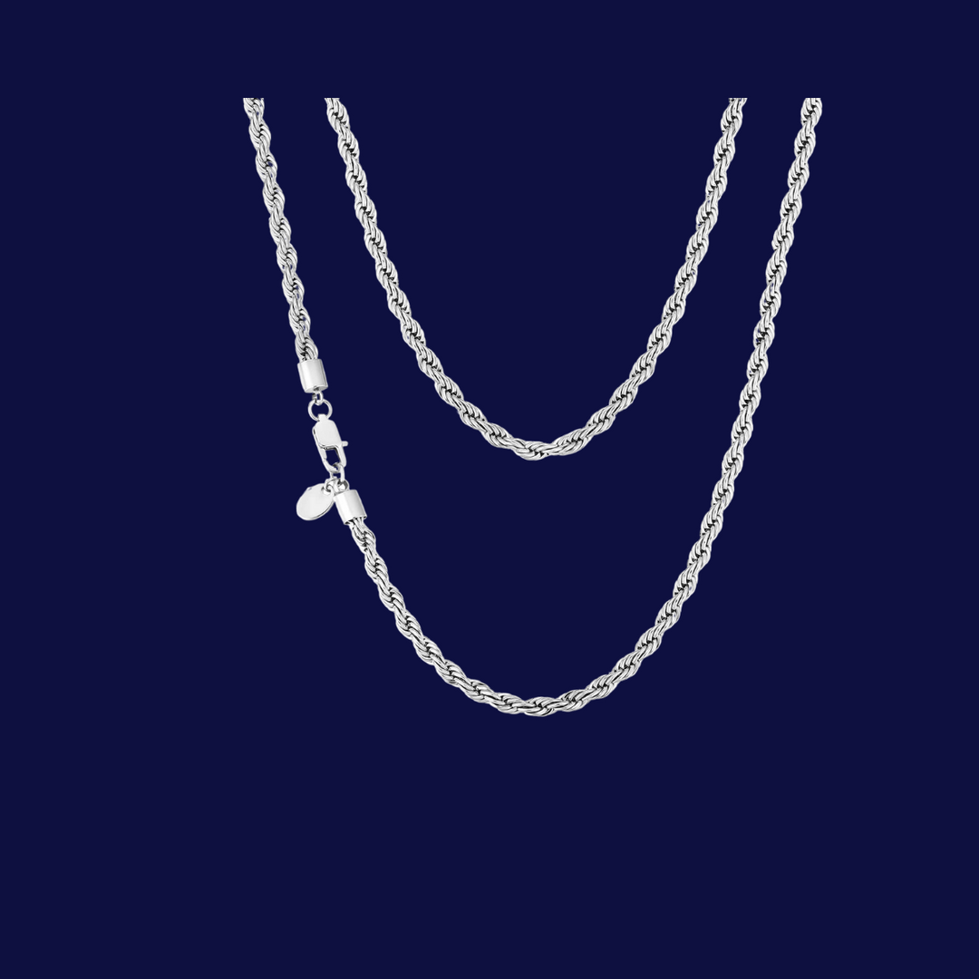 ROPE CHAIN IN 18K YELLOW/WHITE GOLD - 4MM