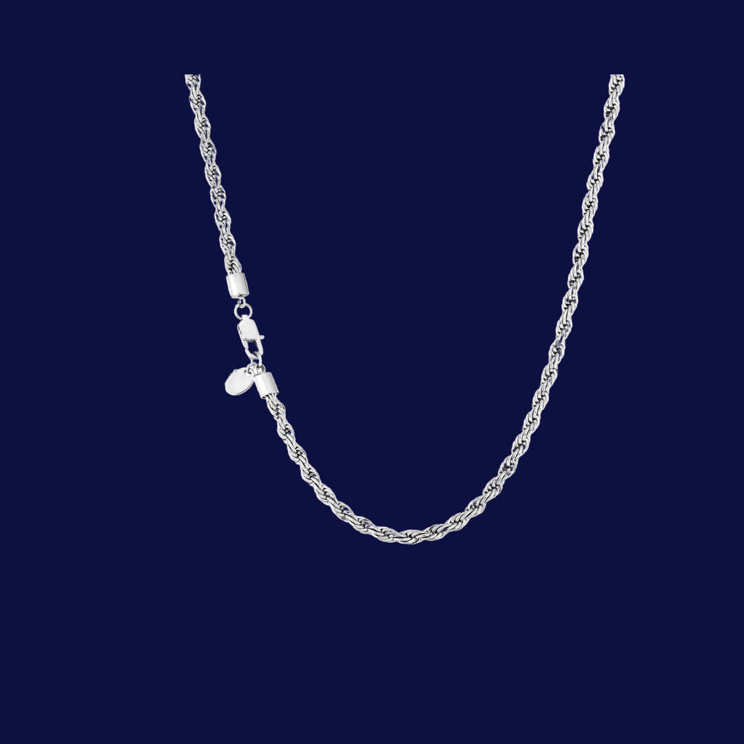 ROPE CHAIN IN 18K YELLOW/WHITE GOLD - 4MM