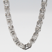 5MM BYZANTINE CHAIN NECKLACE — 18” 18K GOLD PLATED STAINLESS STEEL