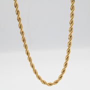 5MM ROPE CHAIN 20” 18K GOLD PLATED STAINLESS STEEL