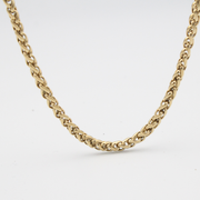 4MM WHEAT CHAIN NECKLACE — 26” 18K GOLD PLATED STAINLESS STEEL