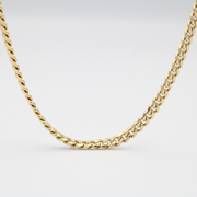 3MM CUBAN CHAIN - 22” 18K GOLD PLATED STAINLESS STEEL (6-SIDES POLISHED)