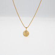 ST. MICHAEL ANGEL PENDANT NECKLACE — STAINLESS STEEL, 18K GOLD COLOR (WITH 2.5MM 22” ROPE CHAIN)