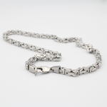 Load image into Gallery viewer, 5MM BYZANTINE CHAIN NECKLACE — 18” 18K GOLD PLATED STAINLESS STEEL