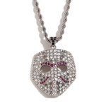 Load image into Gallery viewer, SKULL MASK PENDANT WITH WOVEN CHAIN
